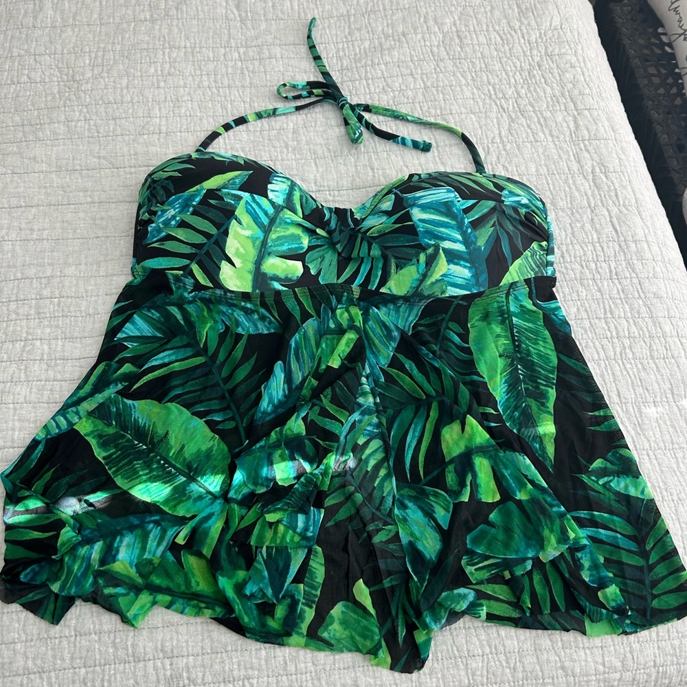 Target Green Bustier Tie Front Swim Camisole
